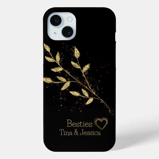 Coques Case-Mate iPhone Besoins élégants Noir et Or Nom Plante (Verso)