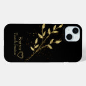 Coques Case-Mate iPhone Besoins élégants Noir et Or Nom Plante (Verso (horizontal))