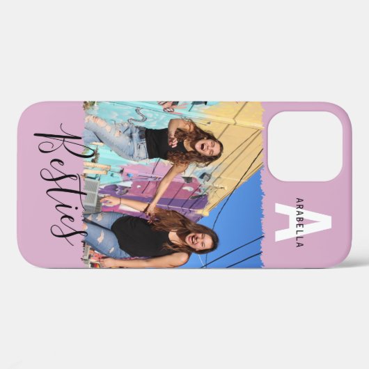 Coques Case-Mate iPhone Besoins modernes Photo Monogramme | Rose (Verso (horizontal))