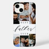 Coques Case-Mate iPhone Best Father Ever Script Father's Day Photo Collage (Verso)