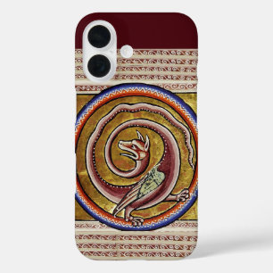 COQUES iPhone 16  BESTIAIRE MÉDIÉVAL, SNAKE DRAGON CIRCLES