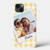 Coques Case-Mate iPhone Besties Instantané Photo Jaune Checker (Verso)