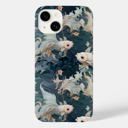 Coques Case-Mate iPhone Bêta poisson bleu blanc (Verso)