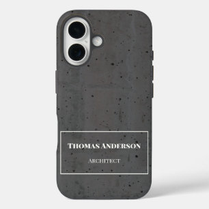 Coques iPhone 16 Béton blanc moderne et gris foncé