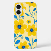 Coques Case-Mate iPhone Beurre jaune et bleu floral (Verso)