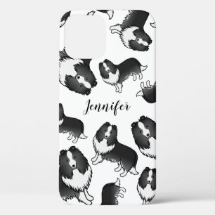 Case-Mate iPhone Case Bi-Black Cartoon Sheltie Chien Motif et nom