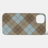 Coques Case-Mate iPhone Biais Plaid en bleu et Brown (Verso (horizontal))