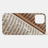 Coques Case-Mate iPhone Bible book page writing texture (Verso (horizontal))
