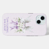 Coques Case-Mate iPhone Bible Féminin Mauve Petits Points Colombe Blanche (Verso (horizontal))