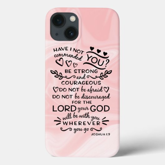 Coques Case-Mate iPhone Bible Scripture Verse Joshua 1:19 Pink (Verso)