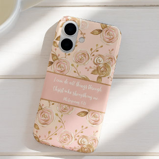 Coques iPhone 16 Bible Verse Floral