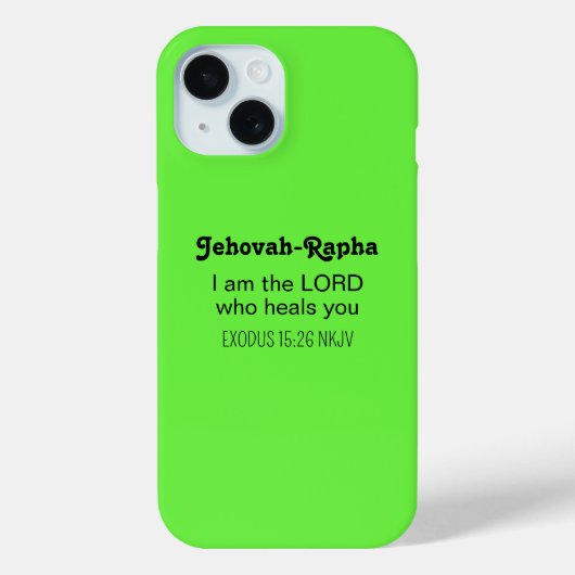 Coques Case-Mate iPhone Bible Verset de Guérison Mignon Vert Citron Chréti (Verso)