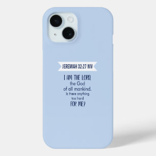 Coque Pour iPhone 15 Bible Verset Dieu Tout-Puissant Pastel Bleu Foi