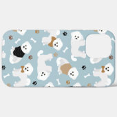 Coques Case-Mate iPhone Bichon Frise Bones and Paws Blue (Verso (horizontal))