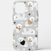 Coques Case-Mate iPhone Bichon Frise Bones and Paws Grey (Verso)