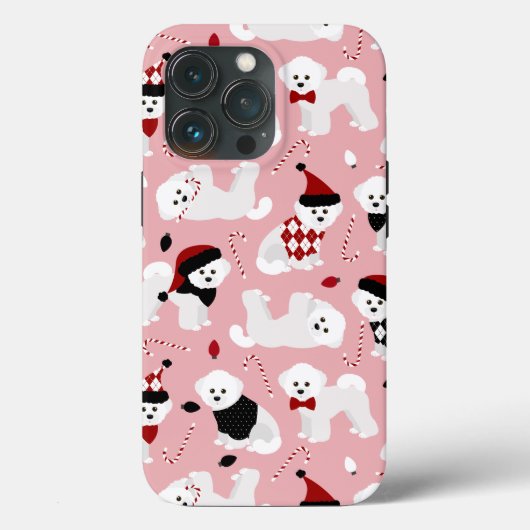 Coques Case-Mate iPhone Bichon Frise Christmas rose (Verso)