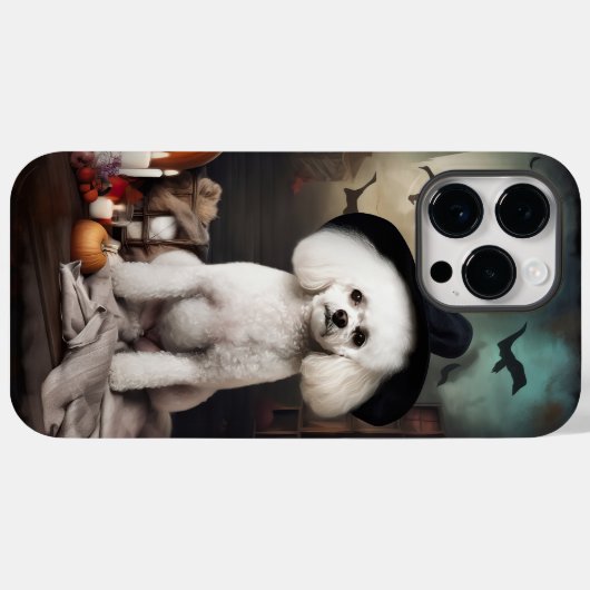Coques Case-Mate iPhone Bichon Frise Citrouilles Halloween effrayant (Verso (horizontal))