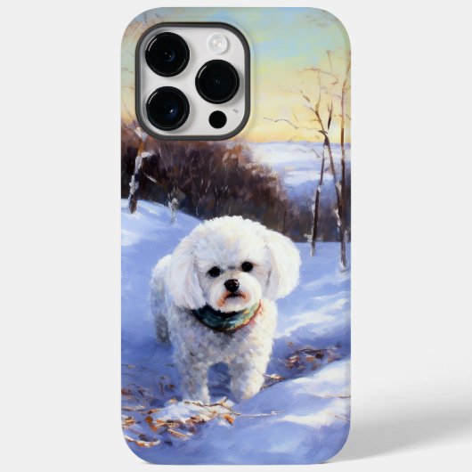 Coques Case-Mate iPhone Bichon Frise Laisser neiger Noël (Verso)