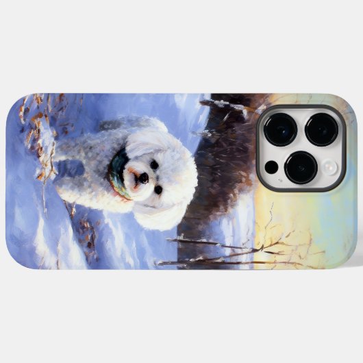 Coques Case-Mate iPhone Bichon Frise Laisser neiger Noël (Verso (horizontal))