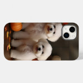 Coques Case-Mate iPhone Bichon Frise Puppy Automne Citrouille délice (Verso (horizontal))