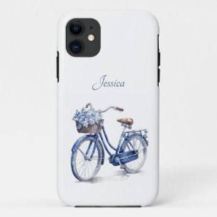 Case-Mate iPhone Case Bicyclette florale bleue de Delft personnalisée