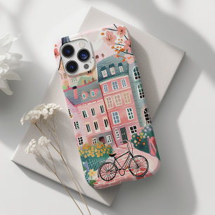 Coque Pour iPhone 14 Pro Bicyclette mignonne Stylish Ville Scène