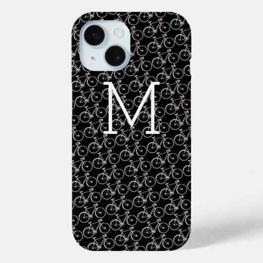 Coques Case-Mate iPhone bicyclettes blanches monogrammées (Verso)