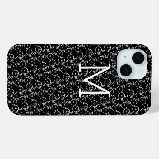 Coques Case-Mate iPhone bicyclettes blanches monogrammées (Verso (horizontal))