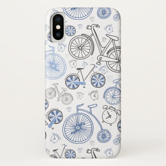 Coques Case-Mate iPhone Bicyclettes classiques avec le motif de gris bleu (Dos)