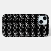 Coques Case-Mate iPhone Bicyclettes répétées en noir et blanc (Verso (horizontal))