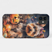 Coques Case-Mate iPhone Biewer Terrier Halloween avec citrouilles effrayan (Dos (Horizontal))