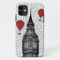 Big Ben et ballons à air d'un rouge ardent