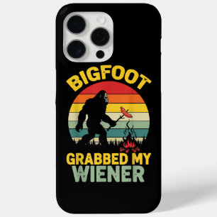 Coque iPhone 15 Pro Max Big Foot a attrapé mon hot dog drôle Sasquatch