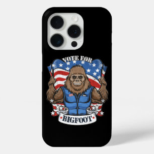 Coque iPhone 15 Pro Bigfoot pour le Président Drapeau USA Élection 202