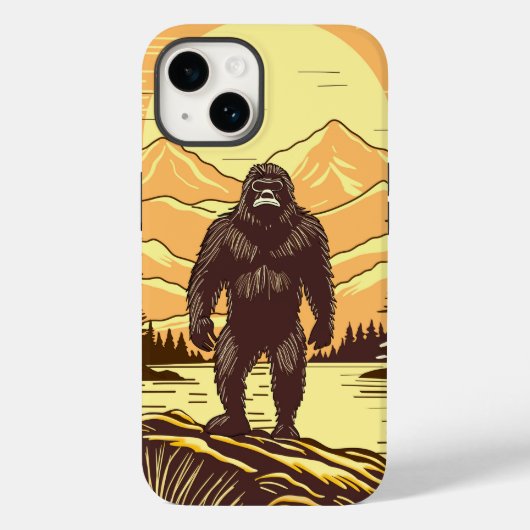 Coques Case-Mate iPhone Bigfoot Sasquatch Retro Art Personnalisé (Verso)