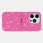 Coques Case-Mate iPhone Bijou étincelant en diamant rose (Verso (horizontal))