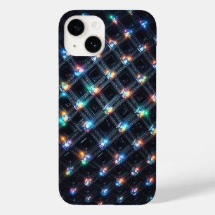 Coque Pour iPhone 14 Bijou géométrique en grille 3D de luxe multicolore