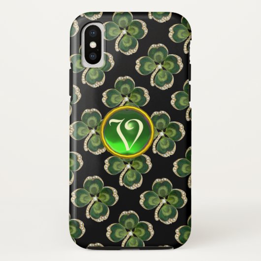 Coques Case-Mate iPhone Bijou Shamrock Gold Saint Patrick avec perles (Dos)