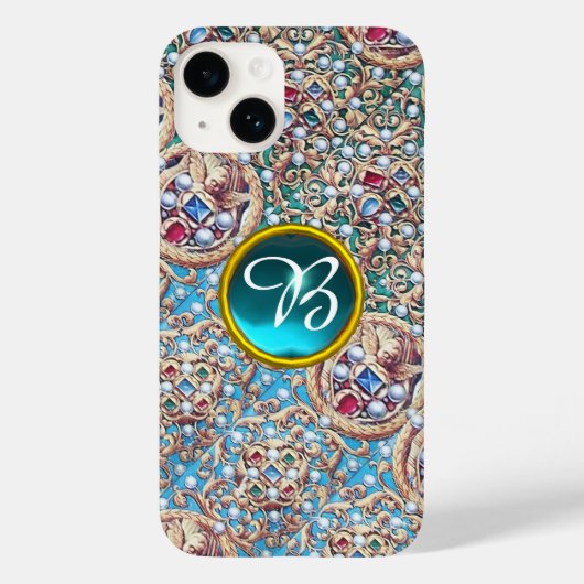 COQUES Case-Mate iPhone BIJOUX ANCIENS, PIERRES, PERLES, ANGES MONOGRAMME (Verso)