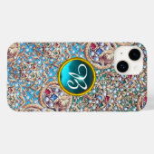 COQUES Case-Mate iPhone BIJOUX ANCIENS, PIERRES, PERLES, ANGES MONOGRAMME (Verso (horizontal))