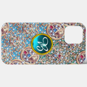 COQUES Case-Mate iPhone BIJOUX ANCIENS, PIERRES, PERLES, ANGES MONOGRAMME (Verso (horizontal))