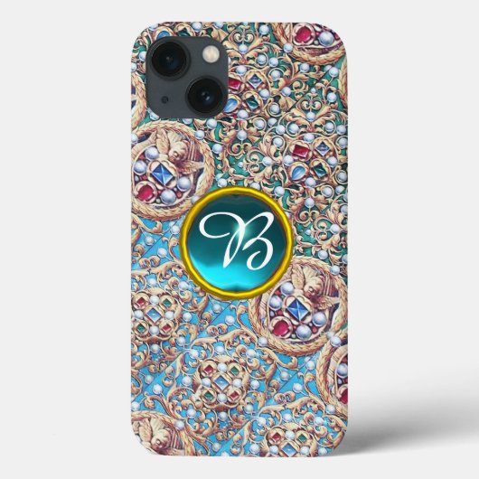 COQUES Case-Mate iPhone BIJOUX ANCIENS, PIERRES, PERLES, ANGES MONOGRAMME (Verso)