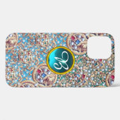 COQUES Case-Mate iPhone BIJOUX ANCIENS, PIERRES, PERLES, ANGES MONOGRAMME (Verso (horizontal))
