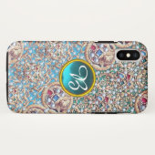 COQUES Case-Mate iPhone BIJOUX ANCIENS, PIERRES, PERLES, ANGES MONOGRAMME (Dos (Horizontal))