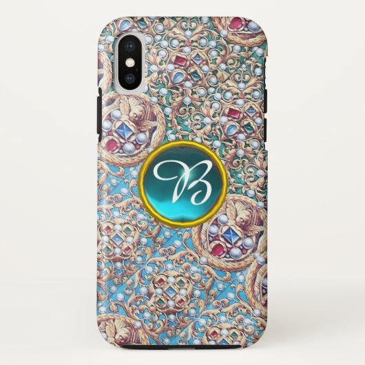 COQUES Case-Mate iPhone BIJOUX ANCIENS, PIERRES, PERLES, ANGES MONOGRAMME (Dos)