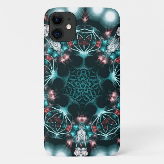 Coques Case-Mate iPhone Bijoux : Bijoux Fractal Verte Aqua (Dos)