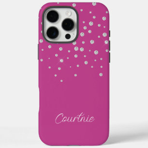 Coques iPhone 16 Pro Max Bijoux en diamant rose Glam