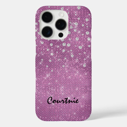 Coques Case-Mate iPhone Bijoux en diamant rose Glam (Verso)