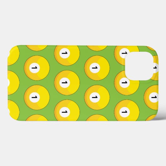 Coques Case-Mate iPhone Billard jaune numéro un Motif (Verso (horizontal))
