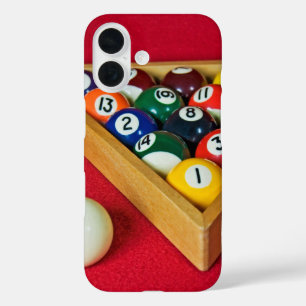 Coques iPhone 16 Billard sur le pied rouge